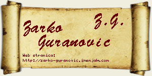 Žarko Guranović vizit kartica